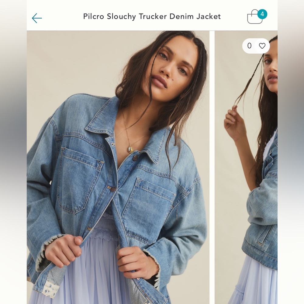 Anthropologie Pilcro slouchy trucker jeans denim jacket standard size small